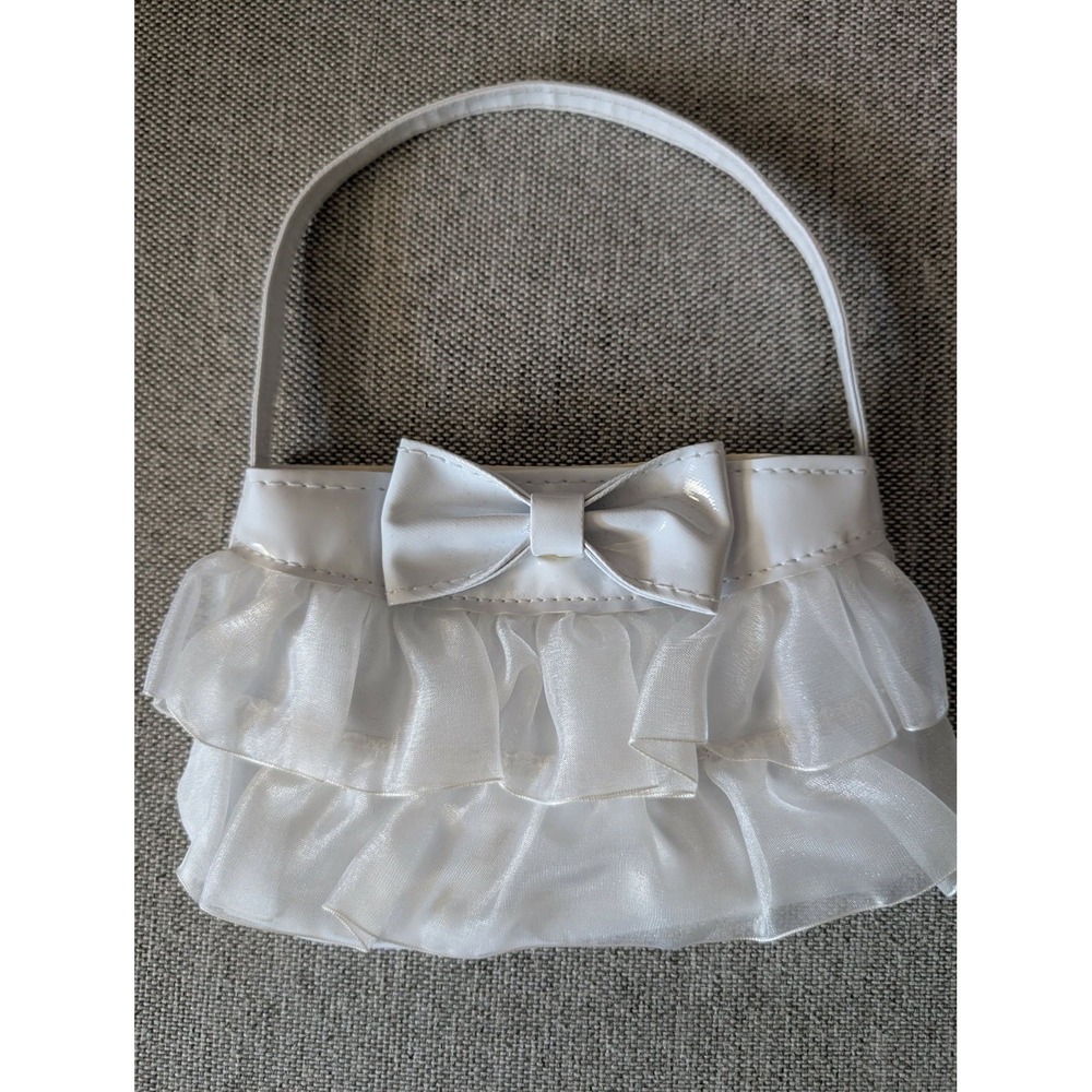 Girls White Purse Handbag Bow for 1st‎ Communion Bridal Wedding Flower Girl